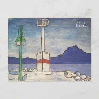 Corfu old fortress postcard