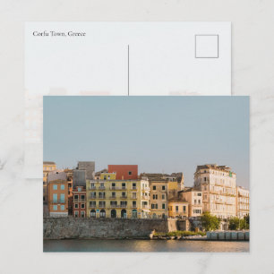 Corfu Old Town Venetian Wall sunset, Greece Postcard