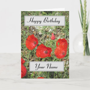 Corfu Red Poppies Birthday Card