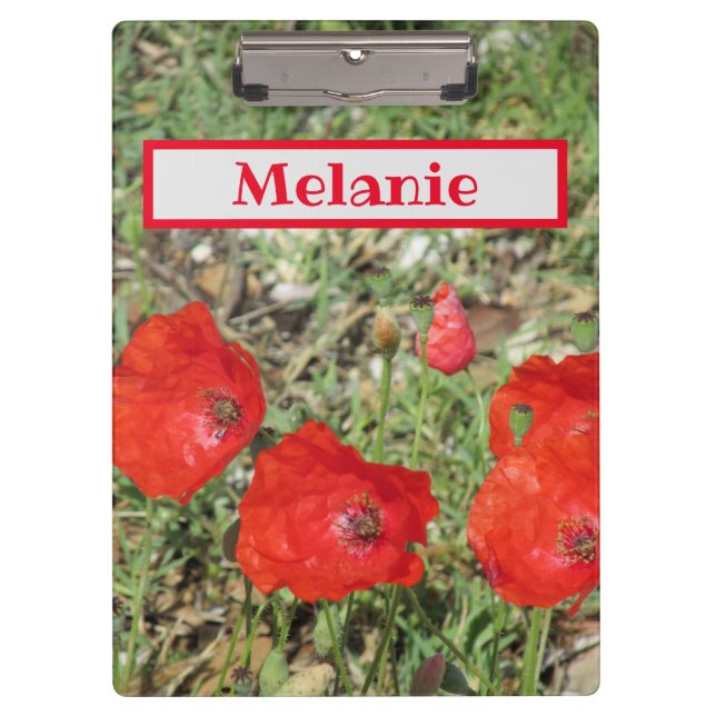 Corfu Red Poppies  Clipboard (Front)