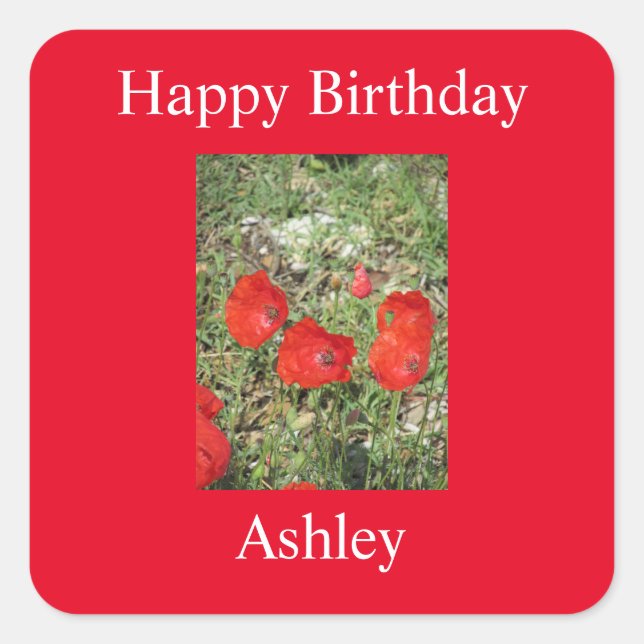 Corfu Red Poppies Sticker (Front)