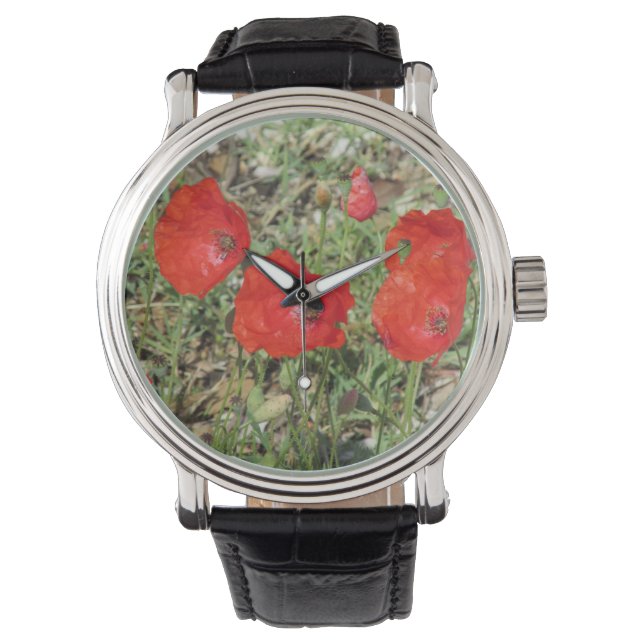 Corfu Red Poppies  Watch (Front)