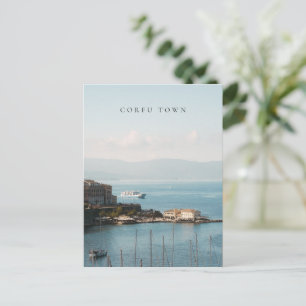 Corfu Town Harbor View Postcard
