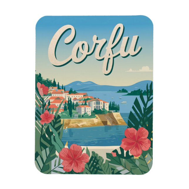 Corfu vintage magnet (Vertical)