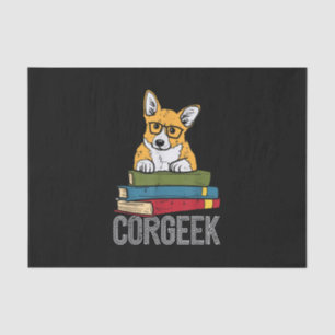 Corgeek Book Lover Welsh Corgi Funny Nerd Dog Tissue Paper