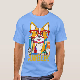 Corgeek Funny Corgi Geek Book Lovers Nerd Dog Love T-Shirt