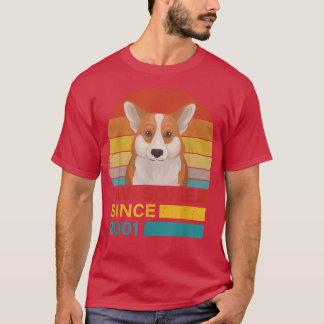 Corgi 2001 Birthday Funny Vintage Corgi Retro Suns T-Shirt