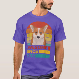 Corgi 2002 Birthday Funny Vintage Corgi Retro Suns T-Shirt