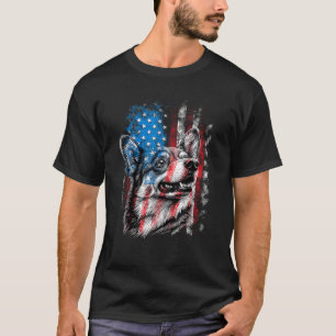 Corgi 4th of July Dog Lover Men Women American Fla T-Shirt