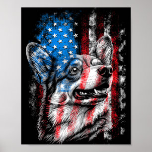 Corgi 4th of July Dog Lover Men Women American Poster