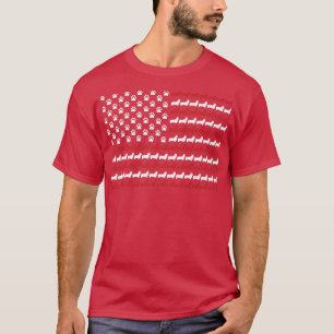 Corgi 4th Of July Dog Paw Print American Flag141 T-Shirt