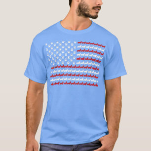 Corgi 4th of July Dog Paw Print American Flag T-Shirt