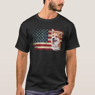 Corgi 4th Of July Merica Men Women Dog Usa Flag T-Shirt