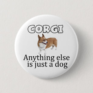Corgi 6 Cm Round Badge