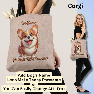 Corgi - Add Dog's Name, Change Text Tote Bag