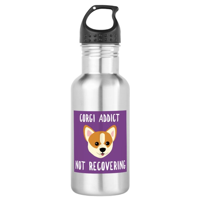 Corgi Addict Not Recovering 532 Ml Water Bottle (Front)
