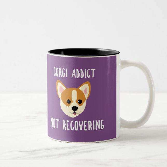Corgi Addict Not Recovering Two-Tone Coffee Mug (Right)