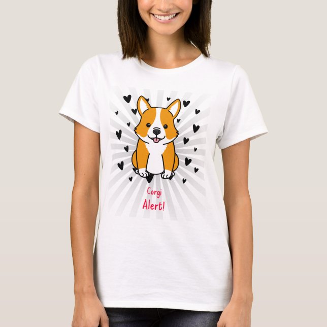Corgi Alert!  cute T-Shirt (Front)