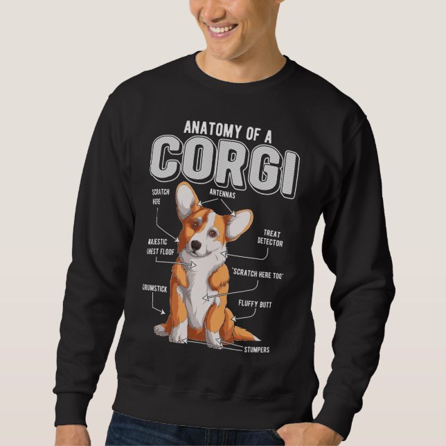 Corgi Anatomy Funny Dog Sweatshirt (Front)