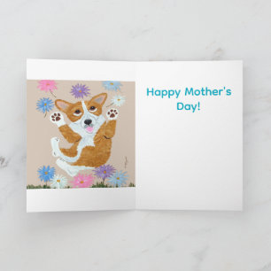 Corgi and Butterflies Happy Mother's Day Card