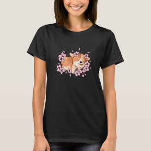 Corgi and corgi with sakura and cherry blossom 2 T-Shirt