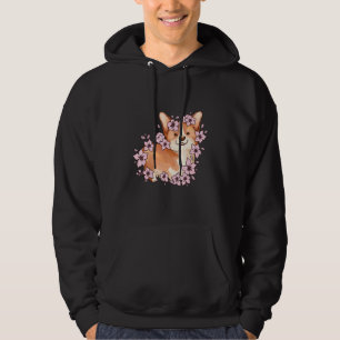 Corgi and  corgi with sakura and cherry blossom 5 hoodie