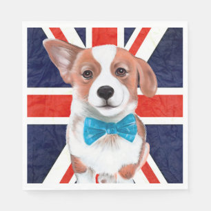 Corgi And English Flag Napkin