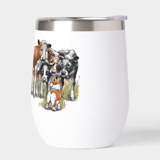 Corgi and herd of cattle