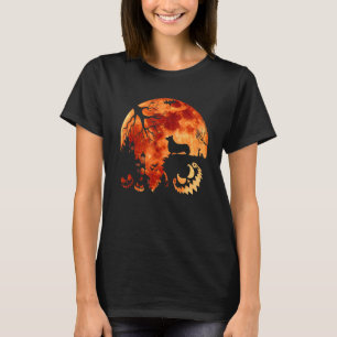 Corgi And Moon Halloween Costume Pumpkin Dog T-Shirt