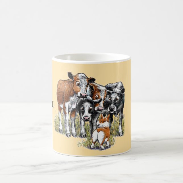 Corgi and the Cows Coffee Mug (Center)