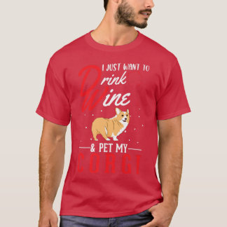 Corgi And Wine-229 T-Shirt