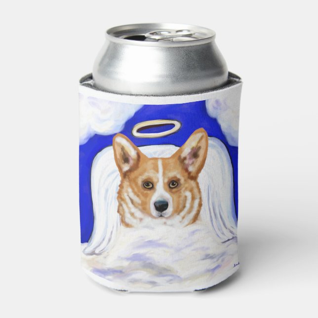 Corgi Angel Can Cooler (Can Front)