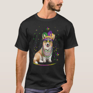   Corgi Animal   Cute Mardi Gras Carnival Jester T-Shirt