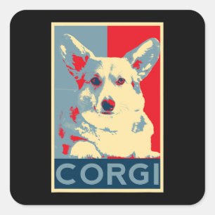 Corgi Art Dog Art for Fans Of Corgis Square Sticker