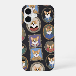 Corgi Art Gallery - Hilarious Dog Portraits iPhone 16 Case