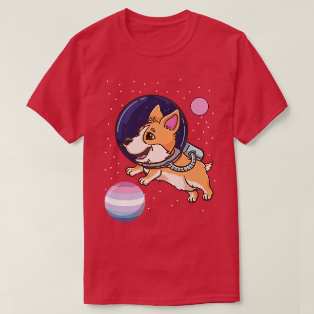Corgi Astronaut Bigender Pride-233 T-Shirt (Design Front)