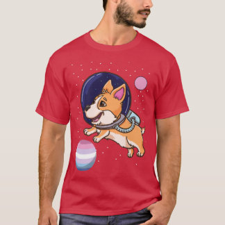 Corgi Astronaut Bigender Pride-233 T-Shirt