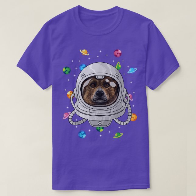 Corgi Astronaut Dog Deep In Space Cosmic Universe  T-Shirt (Design Front)
