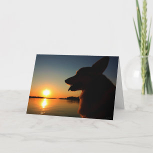 Corgi at Sunset Condolence Card