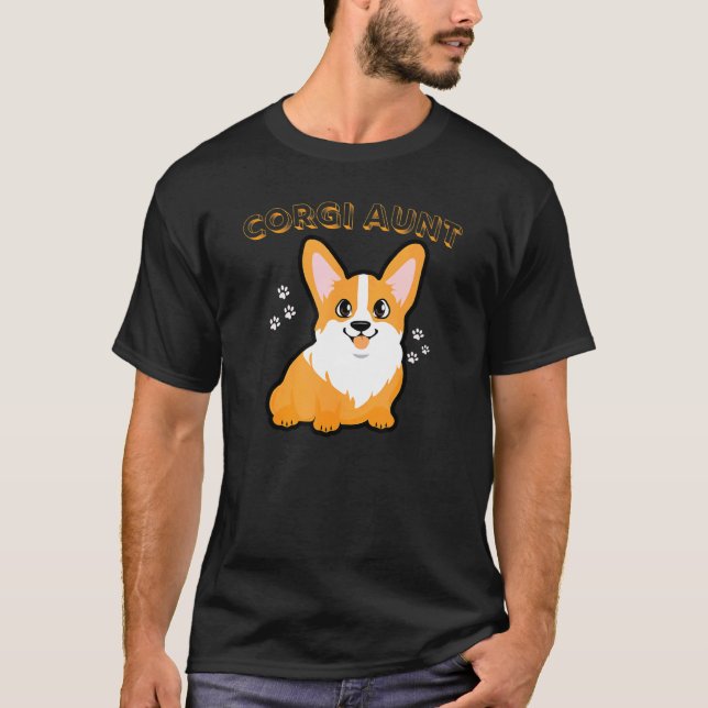 Corgi Aunt  Corgi Dog And Puppy T-Shirt (Front)
