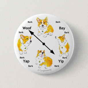 Corgi Bark-Clock Button