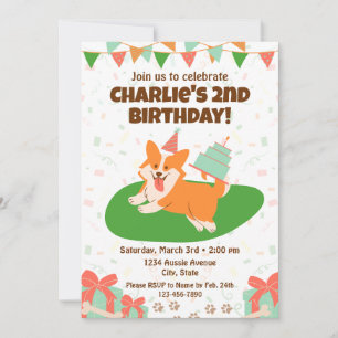 Corgi Birthday Invitation