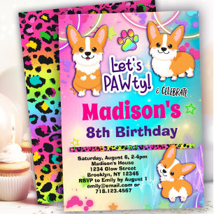 Corgi Birthday Party Invitation