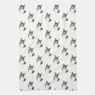 Corgi (Black Headed Tricolor) Tea Towel