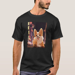 Corgi Boba Bubble Tea Funny Dog Japan T-Shirt