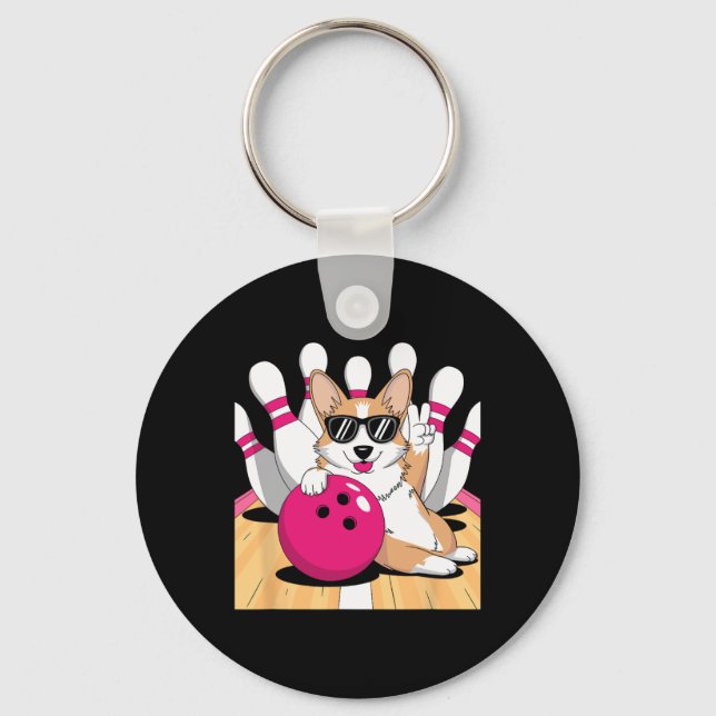 Corgi Bowler Bowling Tenpin  Key Ring (Front)