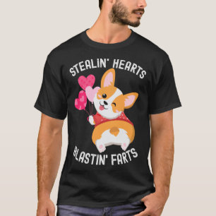 Corgi Breakin Hearts Blastin Farts Valentines Day T-Shirt
