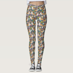 Corgi Bubble Tea leggings - cute dog kawaii design