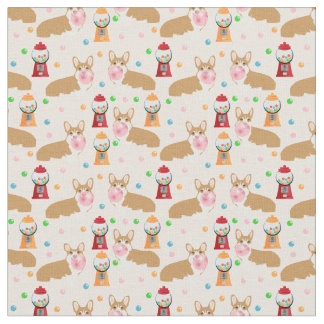 Corgi bubblegum fabric - light pink