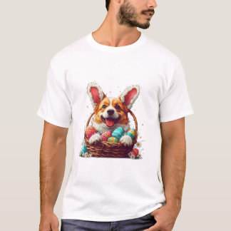Corgi Bunny Ears Easter Day T-Shirt